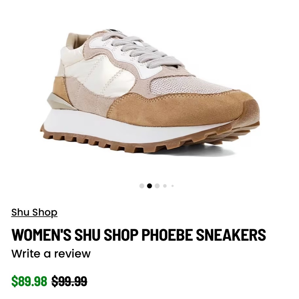 ShuShop Women's Phoebe Sneakers - White and Tan